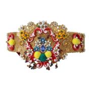 Bloemen Kristal Taille Riem Goud Multicolor Dolce & Gabbana , Multicol...