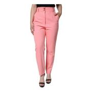 Rose Pink High Waist Tapered Pants Dolce & Gabbana , Pink , Dames