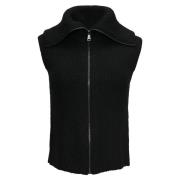 Mouwloze Gebreide Vest met Gezellige Kraag s.Oliver , Black , Dames