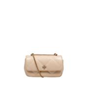 Diamant Quilt Mini Flap Tas Tory Burch , Beige , Dames