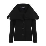 Zwarte Wollen Jas Caruso Jacquemus , Black , Dames