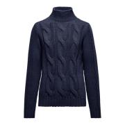 Wollen Mock Neck Coltrui BomBoogie , Blue , Heren