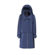 Iridescent Microfibre Parka Moorer , Blue , Dames