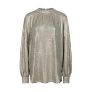 Fancy Foil Plisse Blouse Groen Esqualo , Green , Dames