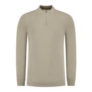 Essentiële Half-Zip Gebreide Trui Pure Path , Beige , Heren