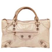 Pre-owned Leather totes Balenciaga Vintage , Beige , Dames