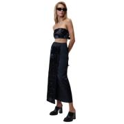 Zwarte Pailletten Midi Rok Undress Code , Black , Dames