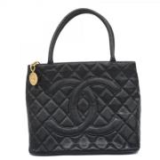 Pre-owned Leather handbags Chanel Vintage , Black , Dames