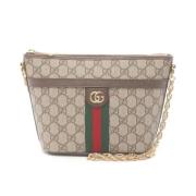 Pre-owned Leather shoulder-bags Gucci Vintage , Beige , Dames