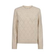 Stijlvolle Pullover in Moonbeam Kleur Freequent , Beige , Dames