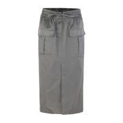 Cargo Rok met Elastische Taille en Voor Split P.a.r.o.s.h. , Gray , Da...