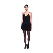 Jurk met gerimpelde rok en veren Silvian Heach , Black , Dames