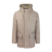 Beige Jas met Capuchon en Drukknoopsluiting Manuel Ritz , Beige , Here...