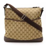 Pre-owned Canvas shoulder-bags Gucci Vintage , Beige , Dames