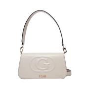 Elegante Ivoor Schoudertas met Kettingdetail Guess , Beige , Dames