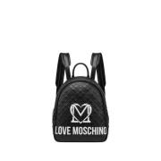 Elegante Zwarte Rugzak Moschino , Black , Dames