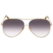 Paarse en Gouden Metalen Zonnebril Victoria Beckham , Yellow , Dames