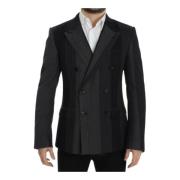 Gestreepte wollen blazer dubbelbreasted Dolce & Gabbana , Gray , Heren