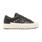 Zwarte Haute Leren Sneakers Parijse Stijl Philippe Model , Black , Dam...