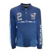 Replica Heavy Blue Polo Shirt met Logo La Martina , Blue , Heren