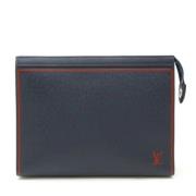 Pre-owned Leather clutches Louis Vuitton Vintage , Blue , Heren