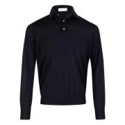 Heren Polo Sweatshirt met Lange Mouwen Filippo De Laurentiis , Blue , ...