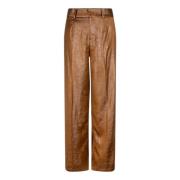 Metallic Broek in Brandy Kleur Esqualo , Brown , Dames