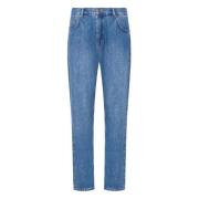 Blauwe Regular Fit Katoenen Jeans Moschino , Blue , Heren