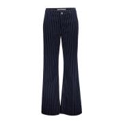 Flair Pinstripe Jeans Indigo/Wit Geisha , Blue , Dames