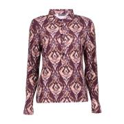 Jersey AOP Blouse in Mauve Comb Geisha , Purple , Dames