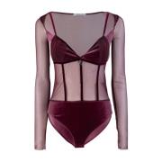 Paarse Body Top voor Vrouwen Patrizia Pepe , Purple , Dames