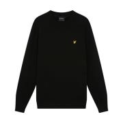 Grid Gebreide Crew Neck Trui Lyle & Scott , Black , Heren