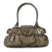 Pre-owned Leather handbags Salvatore Ferragamo Pre-owned , Gray , Dame...