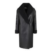 Stijlvolle wollen jas voor vrouwen Ermanno Scervino , Black , Dames