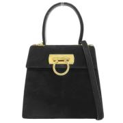 Pre-owned Suede handbags Salvatore Ferragamo Pre-owned , Black , Dames