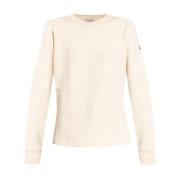 Geborduurd Logo Crew Neck Sweater Moncler , Beige , Dames