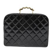 Pre-owned Leather chanel-bags Chanel Vintage , Black , Dames