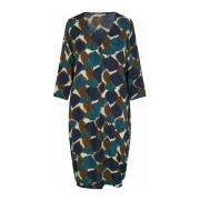 Eenvoudige Jurk met 3/4 Mouwen Masai , Multicolor , Dames