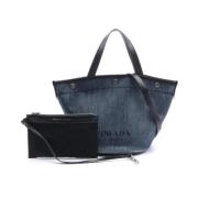 Pre-owned Fabric totes Prada Vintage , Blue , Dames