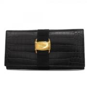 Pre-owned Leather wallets Salvatore Ferragamo Pre-owned , Black , Dame...