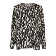 Oversized Zwarte Top met Boothals Masai , Black , Dames