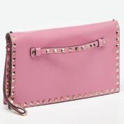 Pre-owned Leather clutches Valentino Vintage , Pink , Dames