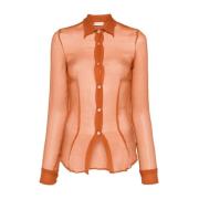 Bewolkte Witte Shirt Dries Van Noten , Orange , Dames