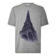 Paris Front Print Katoenen Jersey Tops Jacob Cohën , Gray , Heren