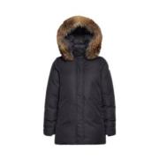 Zwarte Bordeaux Parka met Fin Raccoon Bont Pyrenex , Black , Dames