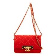 Pre-owned Leather chanel-bags Chanel Vintage , Red , Dames