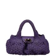 Pre-owned Raffia handbags Salvatore Ferragamo Pre-owned , Purple , Dam...