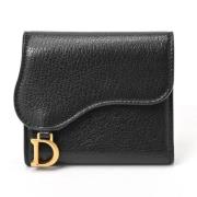 Pre-owned Leather wallets Dior Vintage , Black , Dames