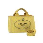 Pre-owned Canvas prada-bags Prada Vintage , Yellow , Dames