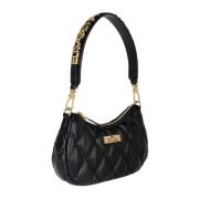 Geëmbosseerde stoffen Hobo tas Elisabetta Franchi , Black , Dames